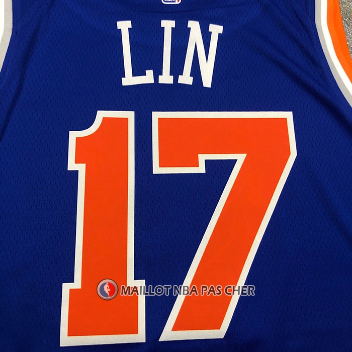 Maillot New York Knicks Jeremy Lin NO 17 Icon Bleu